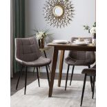 Melrose Set of 2 Faux Leather Dining Chairs Brown. - ER24. RRP £219.99. Bring an upscale look to