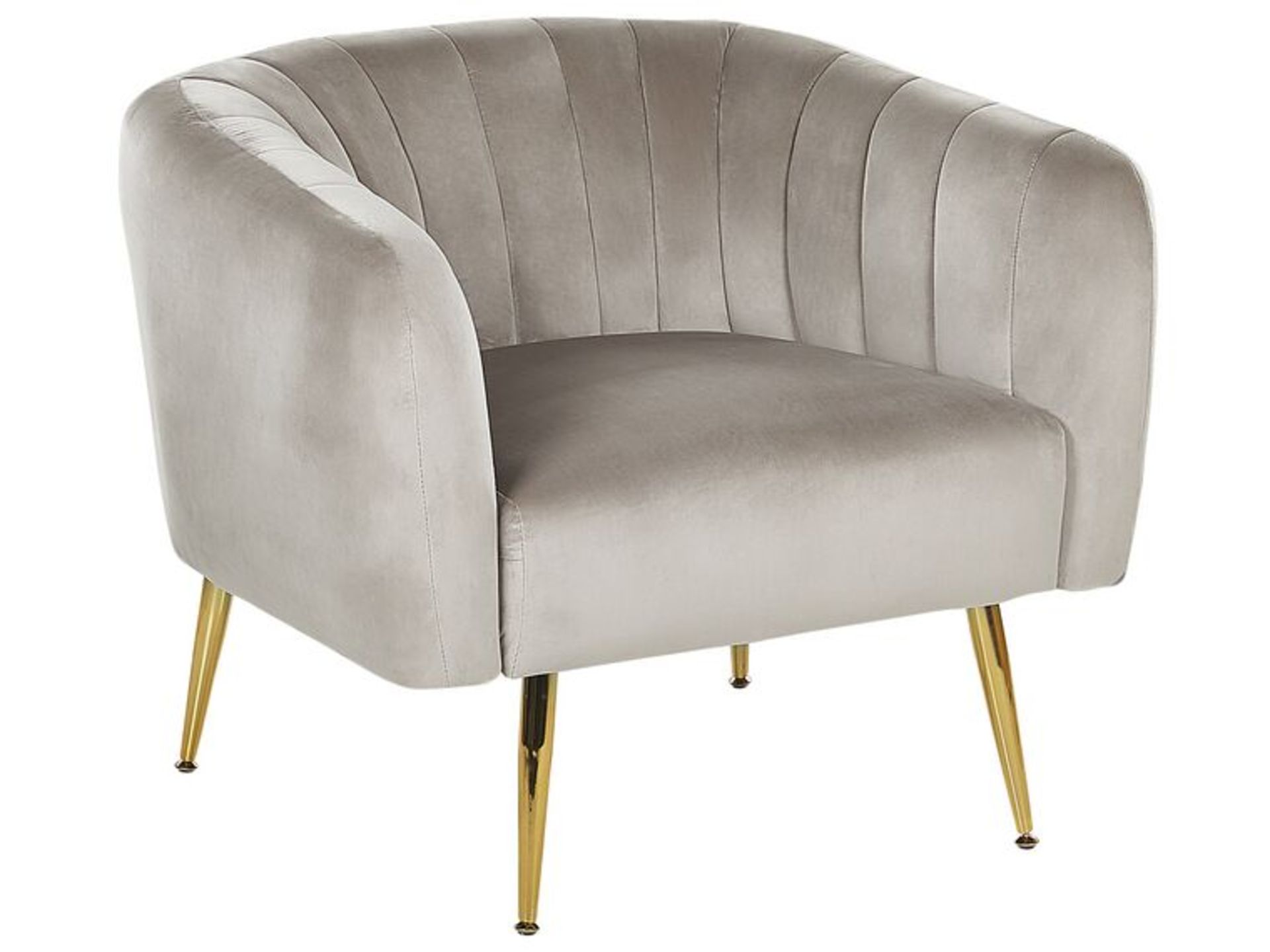 Laconia Velvet Armchair Grey. - ER24. RRP £329.99. Rely on luxury, security and a noble ambience and