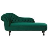 Nimes Left Hand Chaise Lounge Velvet Green. - ER24. RRP £699.99. The marvellous chaise lounge is