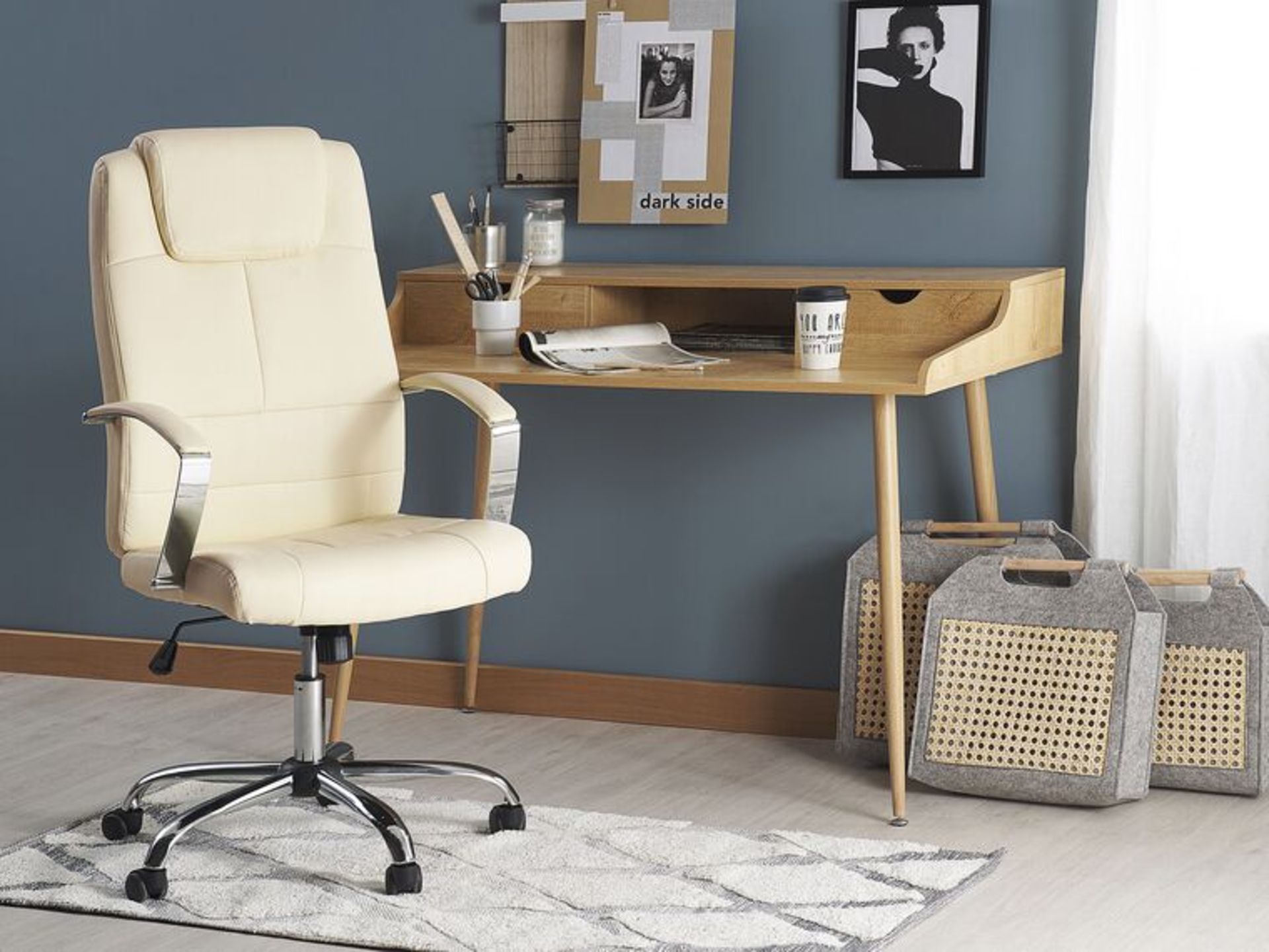 Winner Faux Leather Executive Chair Beige. - ER24. RRP £239.99. Gaming or work, this office chair is