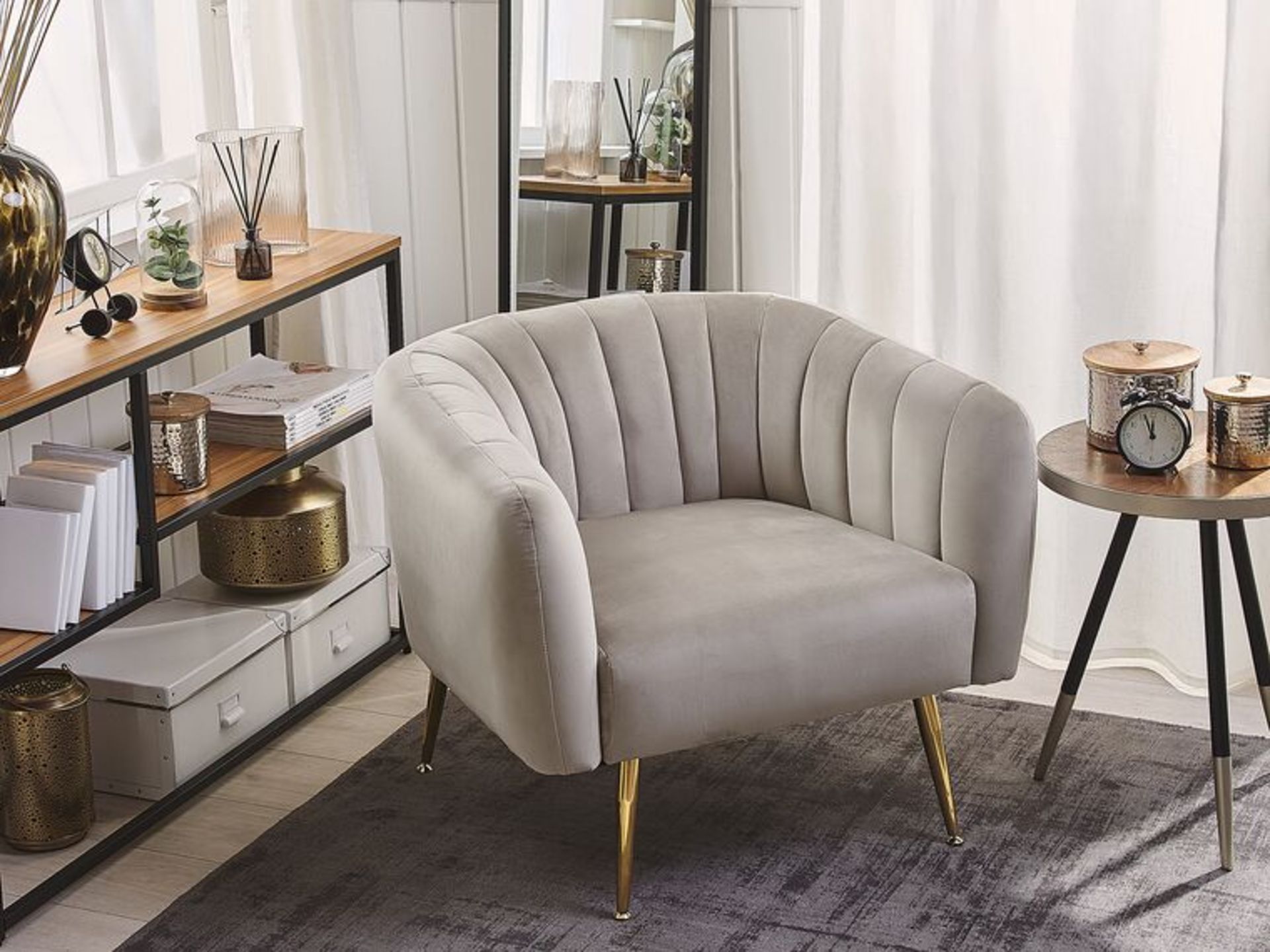 Laconia Velvet Armchair Grey. - ER24. RRP £329.99. Rely on luxury, security and a noble ambience and - Image 2 of 2