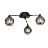 Lighting Collection Coronel Smoke And Black 3 Light Ceiling. - R14.12