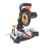 EVOLUTION R210CMS 210MM ELECTRIC SINGLE-BEVEL MULTI MATERIAL COMPOUND MITRE SAW 220-240V - R14.14.