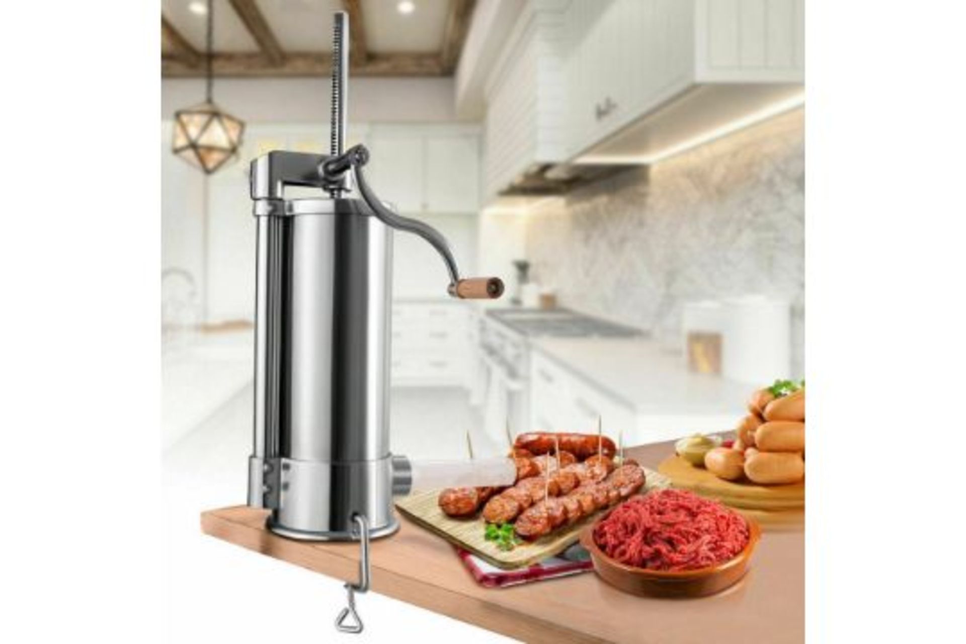 6 L 10 Lbs Sausage Stuffer Maker. - R14.2. This is 6 L stainless steel sausage stuffer maker,