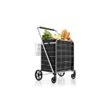 FOLDING SHOPPING CART WITH WATERPROOF LINER-BLACK. - R14.2. Carrying heavy goods will no longer be a