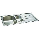 CARRON PHOENIX ZETA 1.5 BOWL STAINLESS STEEL REVERSIBLE INSET SINK & DRAINER 1030MM X 510MM. - R14.