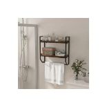 Over the Toilet Shelf Wall Mounted with Metal Frame for Bathroom. - R14.2.