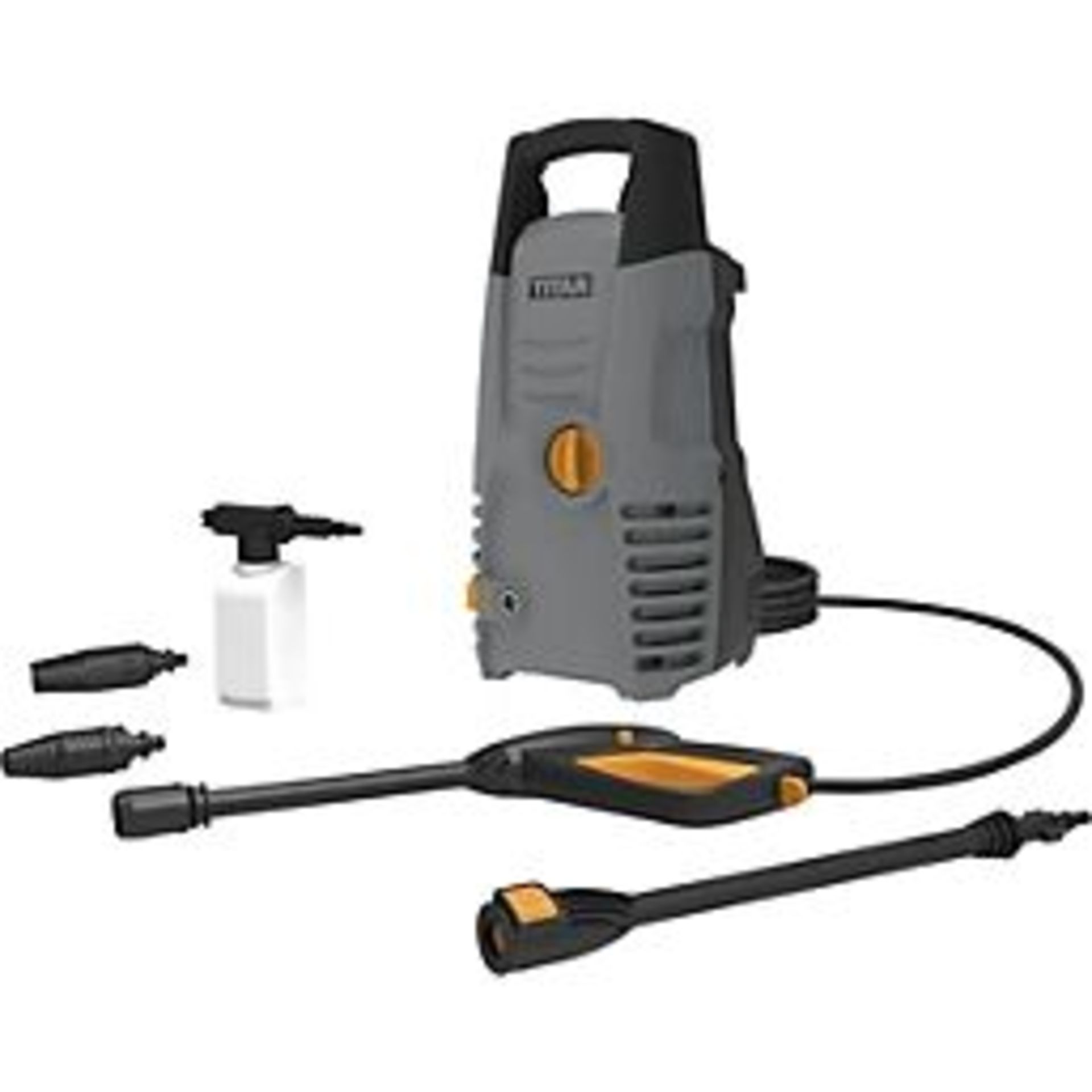 TITAN 100BAR ELECTRIC HIGH PRESSURE WASHER 1.3KW 230V. - R14.12. Compact design with space-saving