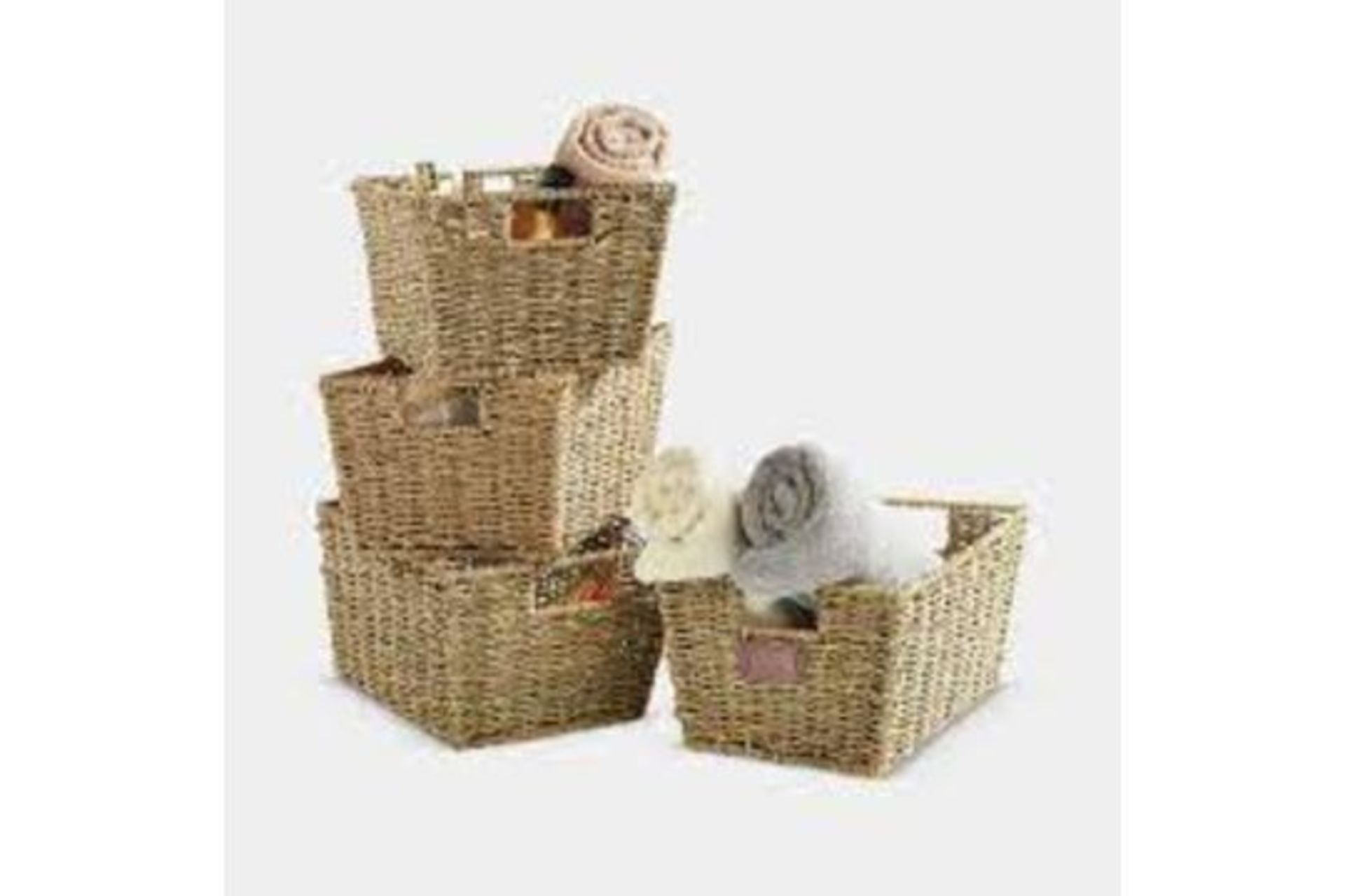 Set of 4 Seagrass Baskets. - 14.10. A charming addition to any room, these multi-purpose baskets