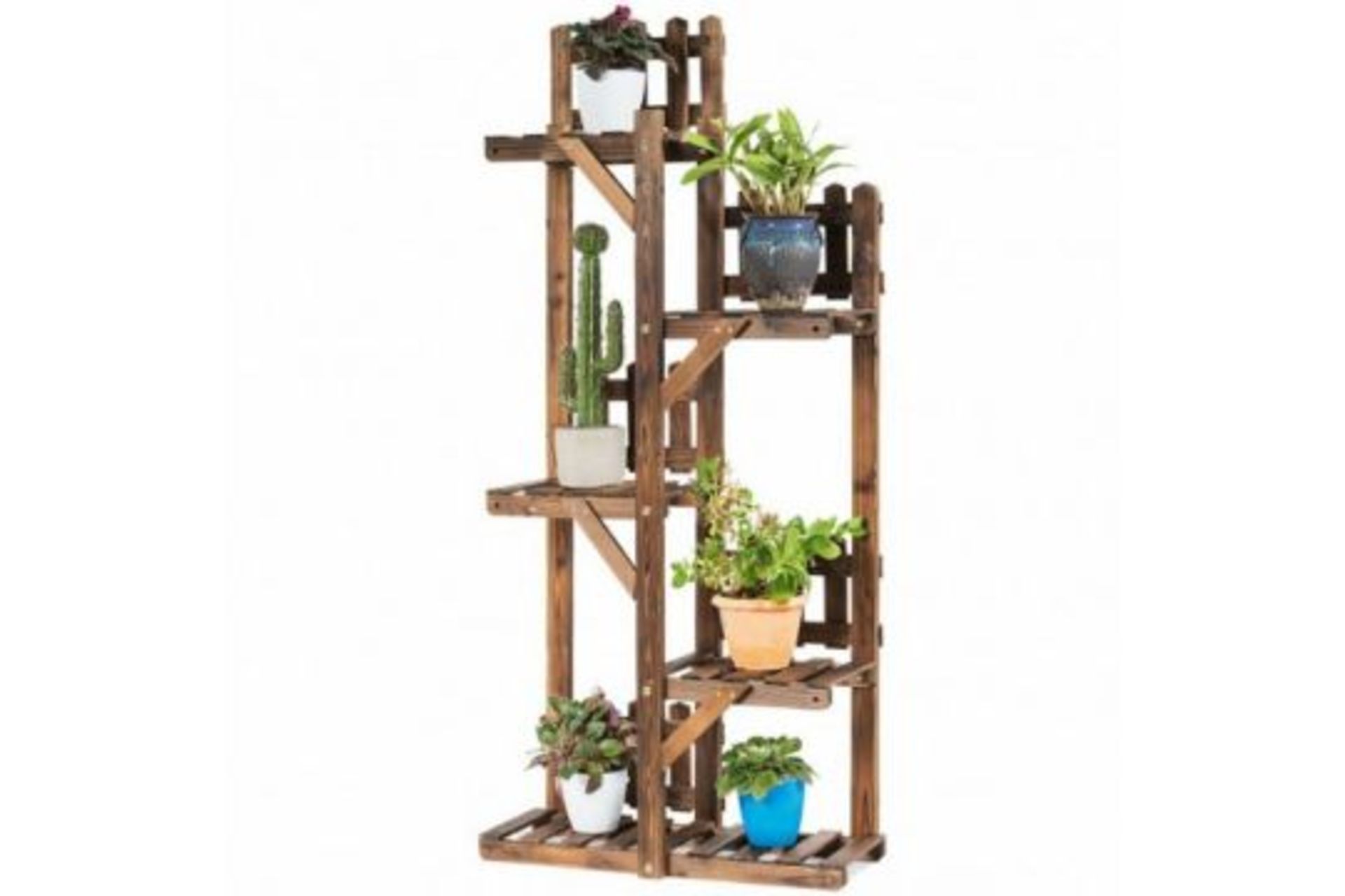 5-Tier Flower Rack Wood Plant Stand 6 Pots Display Shelf. - R14.12. The 5 layer structure gives