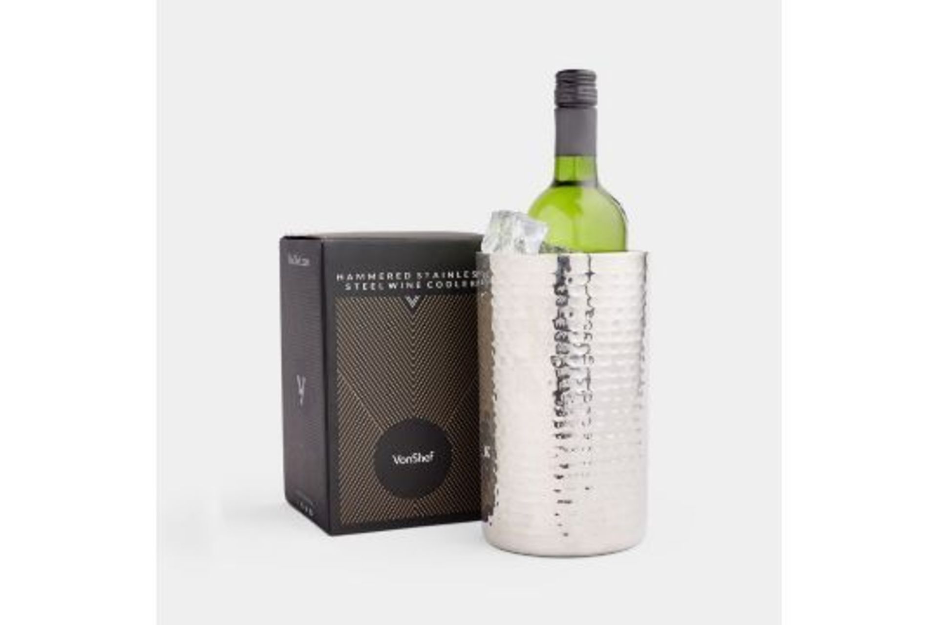 Hammered Stainless Steel Wine Cooler. - 14.10. Level up your home party serving game with our