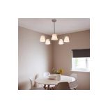 GoodHome Syenite White Chrome Effect 5 Lamp Pendant Ceiling Light, (Dia)850mm - R14.8. The Syenite 5