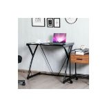 Glass Top Computer Desk Writing Study Workstation. - R14.2. Made of high-quality tempered glass