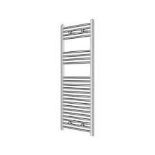 Flomasta Flat Chrome Effect Vertical Flat Towel Radiator. - R17