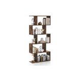 Geometric S-Shaped Bookcase with Anti-Toppling Device for Living Room Home Office. - R14.3.