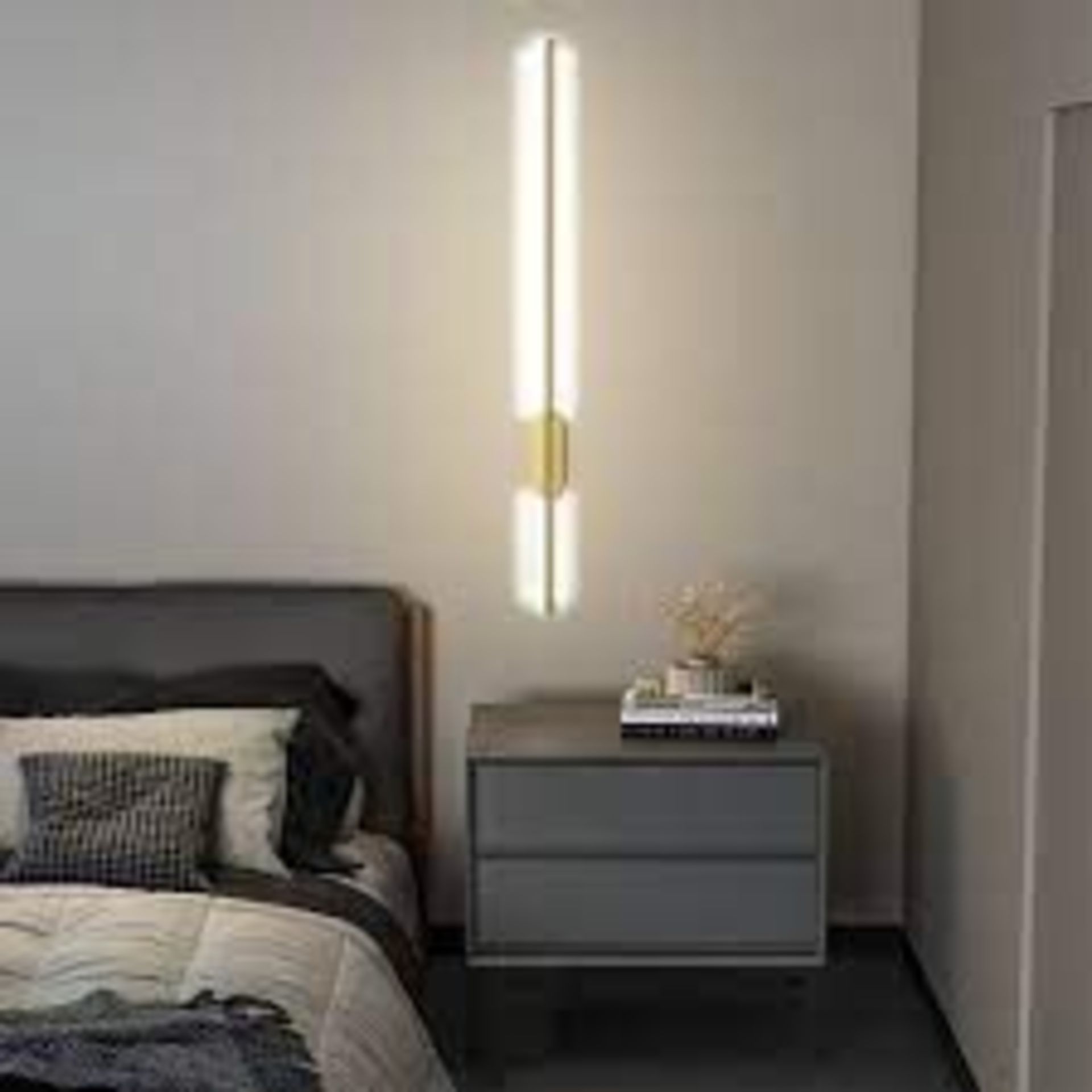 Modern Gold Aluminum Linear LED Wall Lighting Fixture 100cm - White. - R14.11.