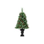 4FT Snow Flocked Artificial Christmas Tree with Red Berries. - R14.1. This 4ft tree, with snow,