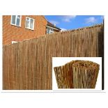 Natural Peeled Reed Screening Roll Garden Screen Fence Fencing Panel H 1.5m x W 4m. - R14.15.