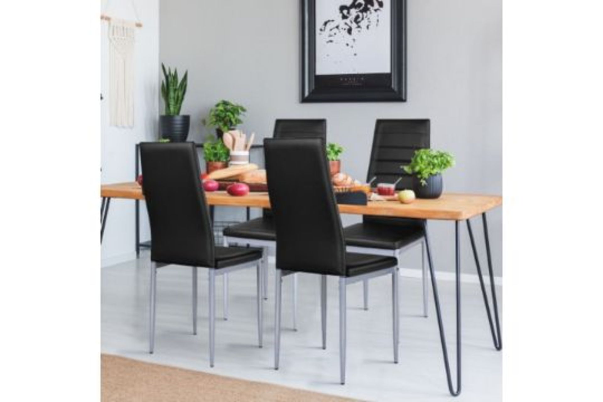 4 Pcs Pvc Leather Dining Side Chairs Elegant Design -Black. - R14.10. This is leather dining chair