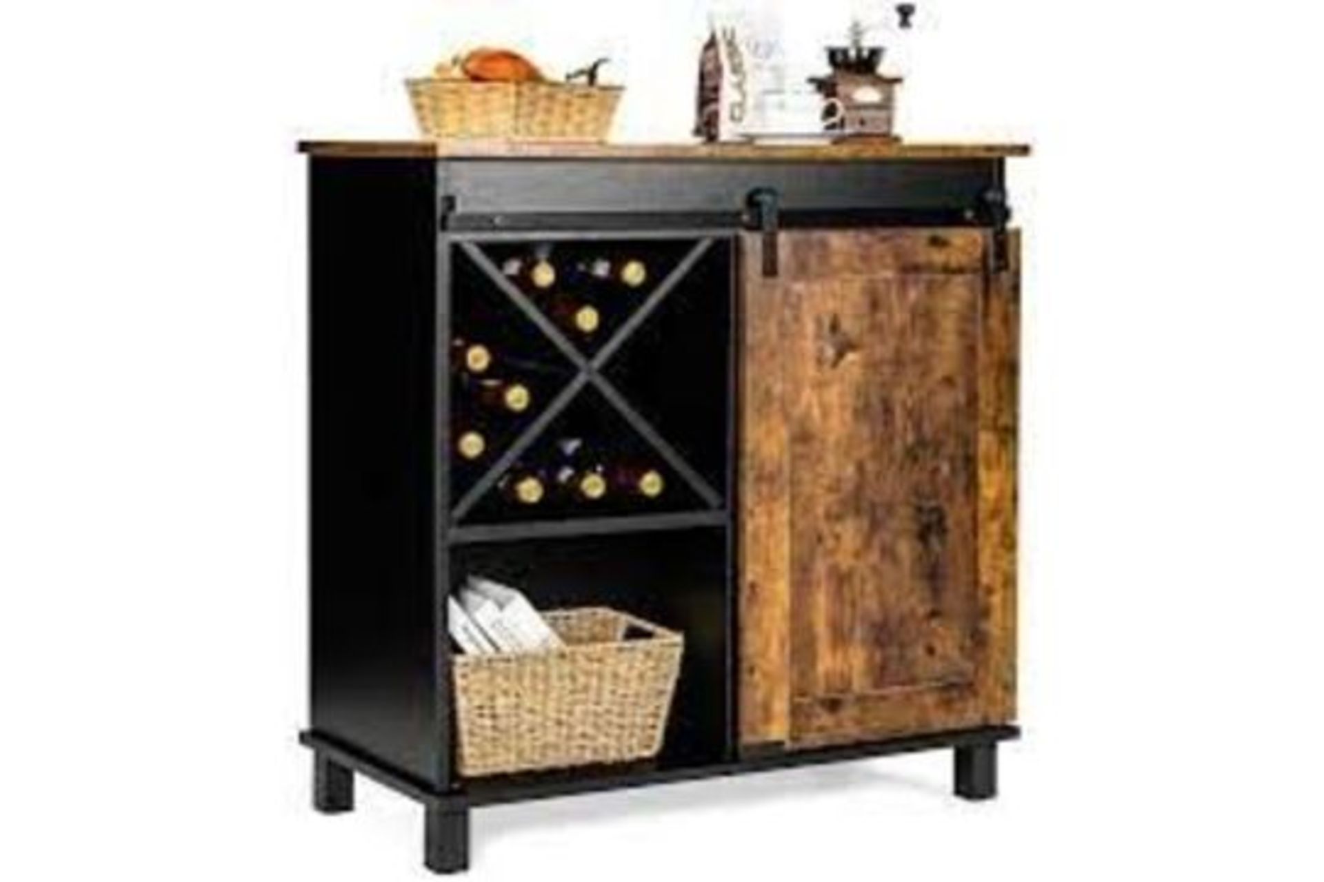 Costway Brown Kitchen Buffet Storage Cabinet Sideboard .. - R14.2.