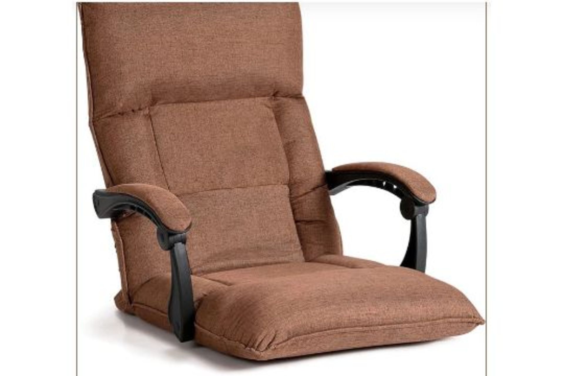 FLOOR SOFA CHAIR WITH 14-POSITION ADJUSTABLE BACKREST-BROWN. - R14.8. This multifunctional floor