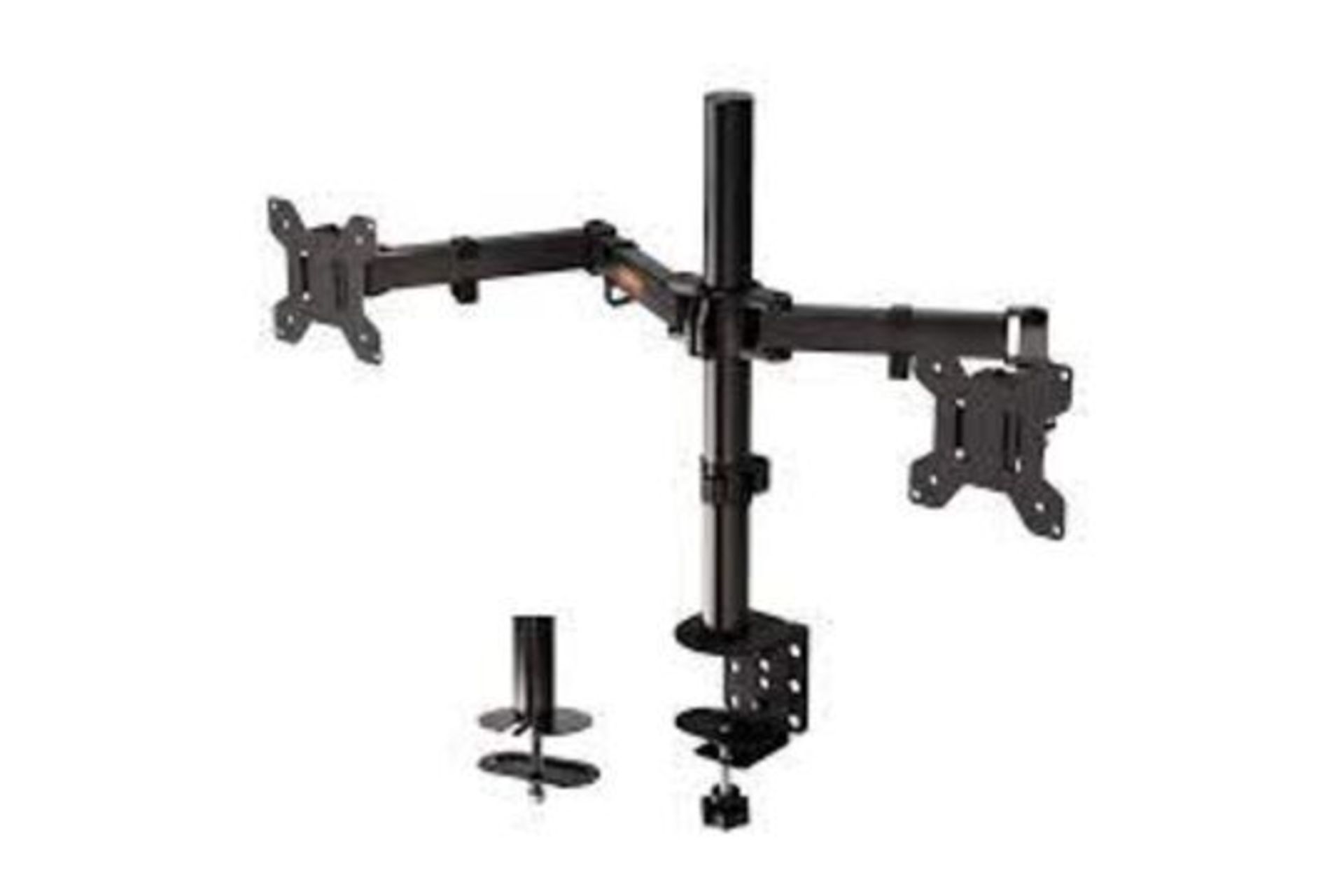 Dual Monitor Stand for 13-32" Screens, Twin Monitor Mount with Desk Clamp, Height Adjustable, Easy