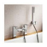 Modern Bathroom Bath Shower Twin Lever Mixer Taps With Hand Held | Eclipse. - R14.15. The modern