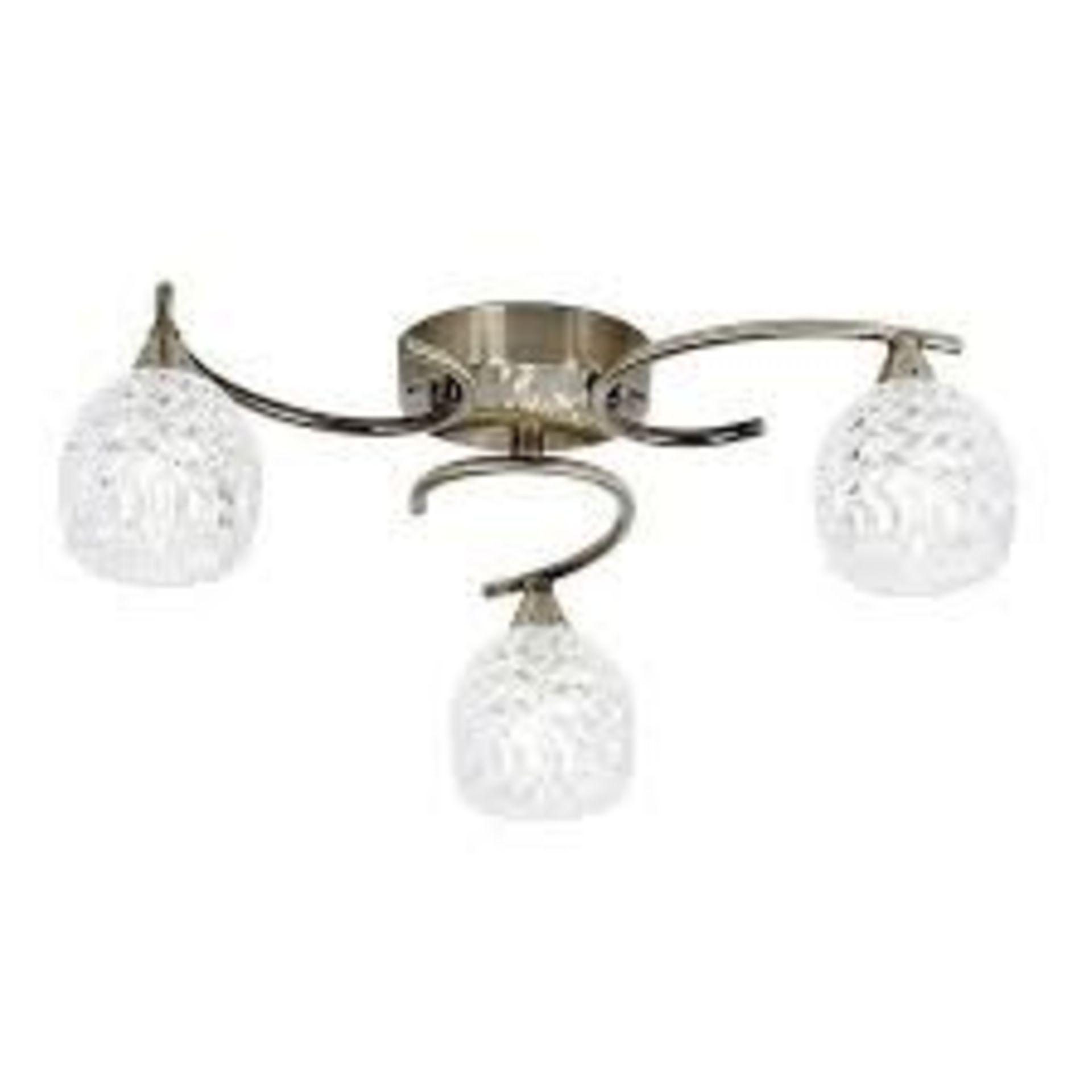 Luminosa Boyer 3 Light Semi Flush Multi Arm Ceiling Light Antique. - R14.10.