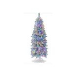 150/180 CM SLIM PENCIL CHRISTMAS TREE WITH 343/475 BRANCH TIPS AND 190/250 COLORFUL LED LIGHTS-150