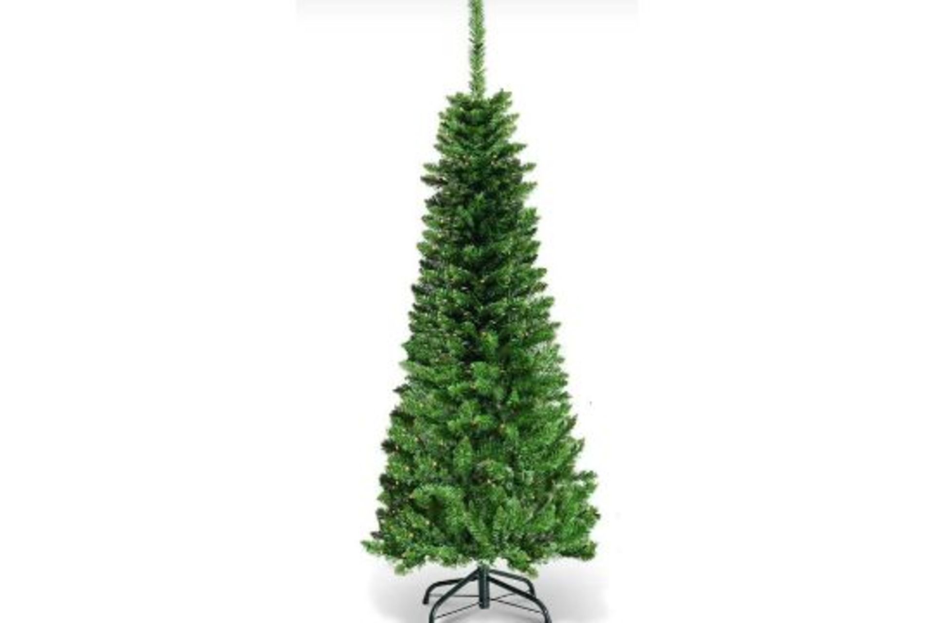 2 x ARTIFICIAL PENCIL CHRISTMAS TREE WITH LED LIGHTS . - R14.11. With pre-installed warm white LED