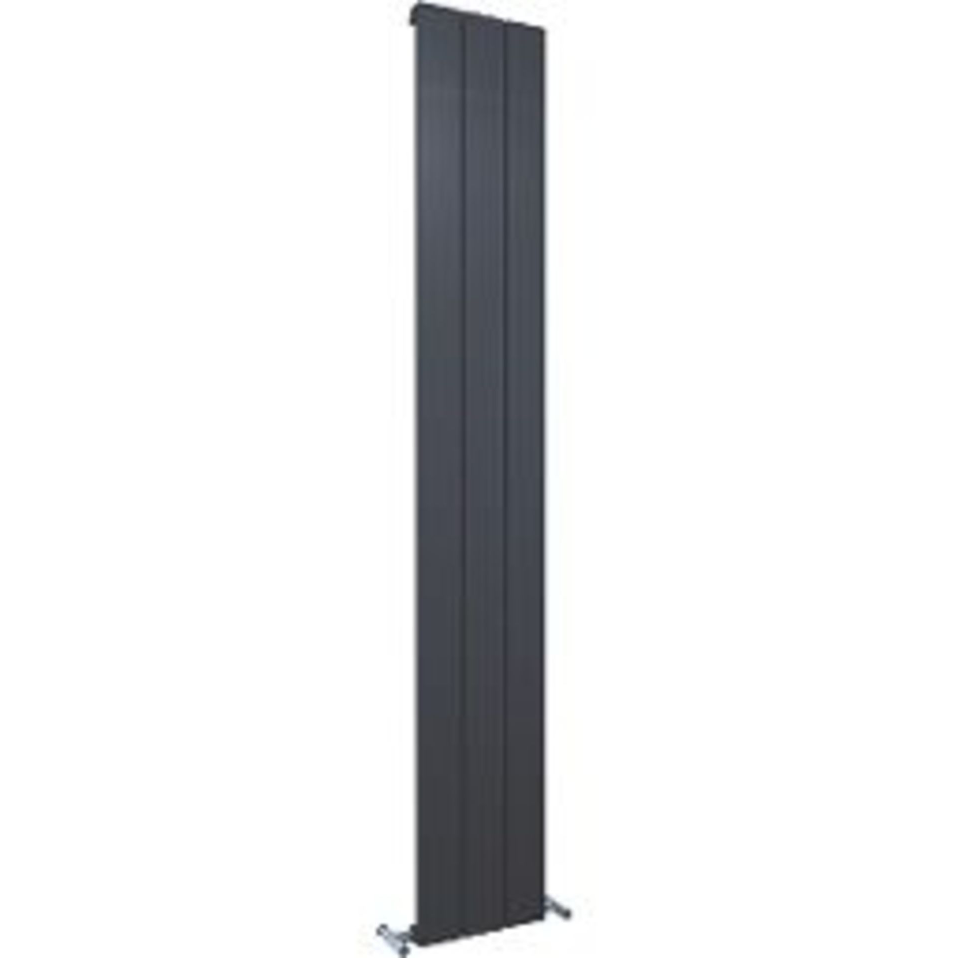 KUDOX ALULITE FLAT ALUMINIUM RADIATOR 1800MM X 280MM BLACK 2337BTU. - R17