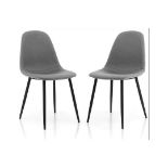 UPHOLSTERED DINING CHAIRS SET OF 2 WITH METAL LEGS-GREY. - R14.8. The high rebound foam