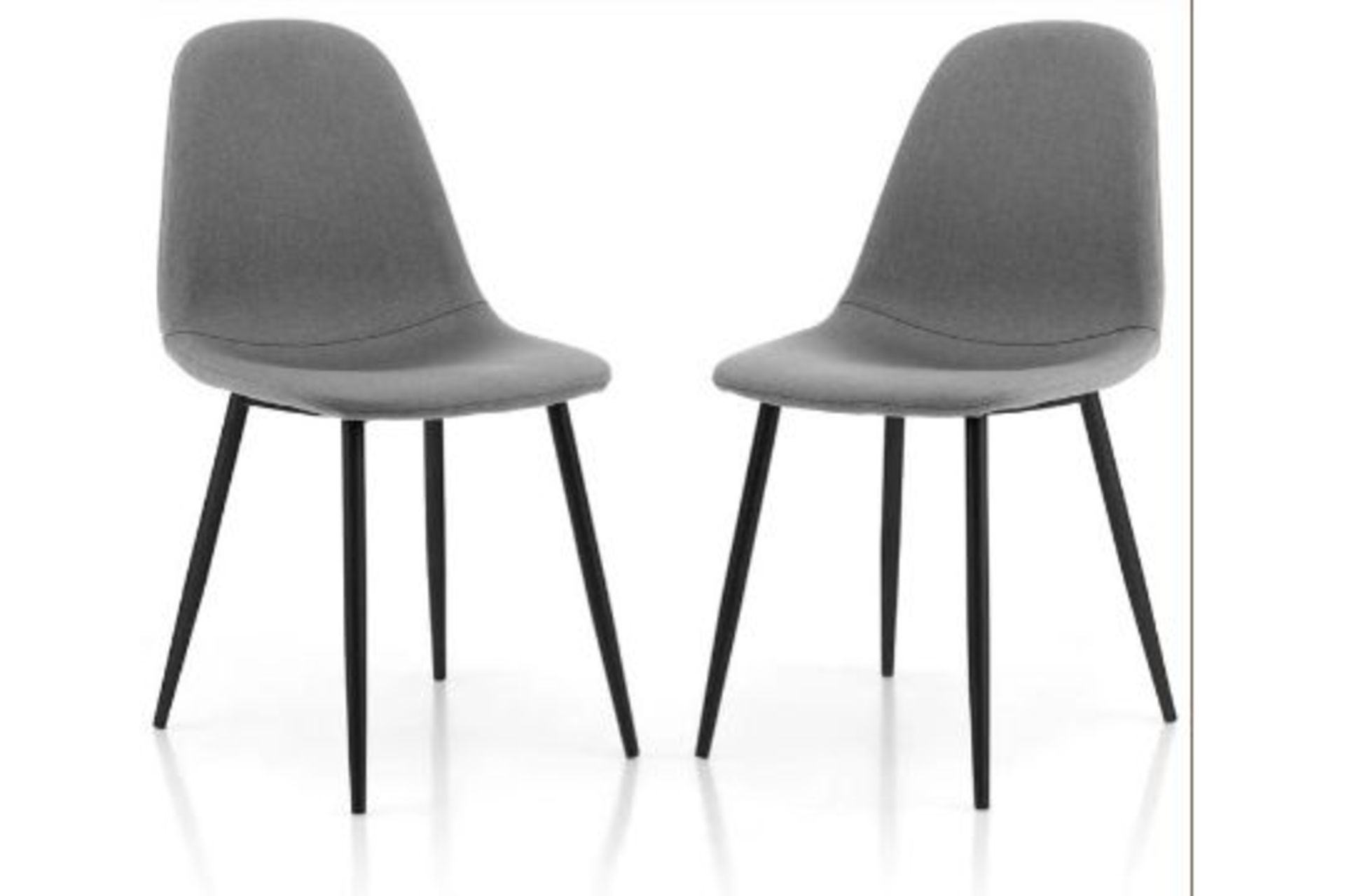 UPHOLSTERED DINING CHAIRS SET OF 2 WITH METAL LEGS-GREY. - R14.8. The high rebound foam