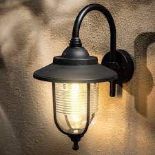 CGC JEMIMA Black Fisherman Hooked Outdoor Wall Lantern Light. - R14.15.