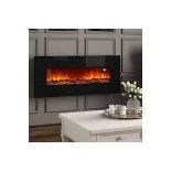 Livingandhome Black Wall Mounted Electric Fire Fireplace. - R14.8. *design may vary*