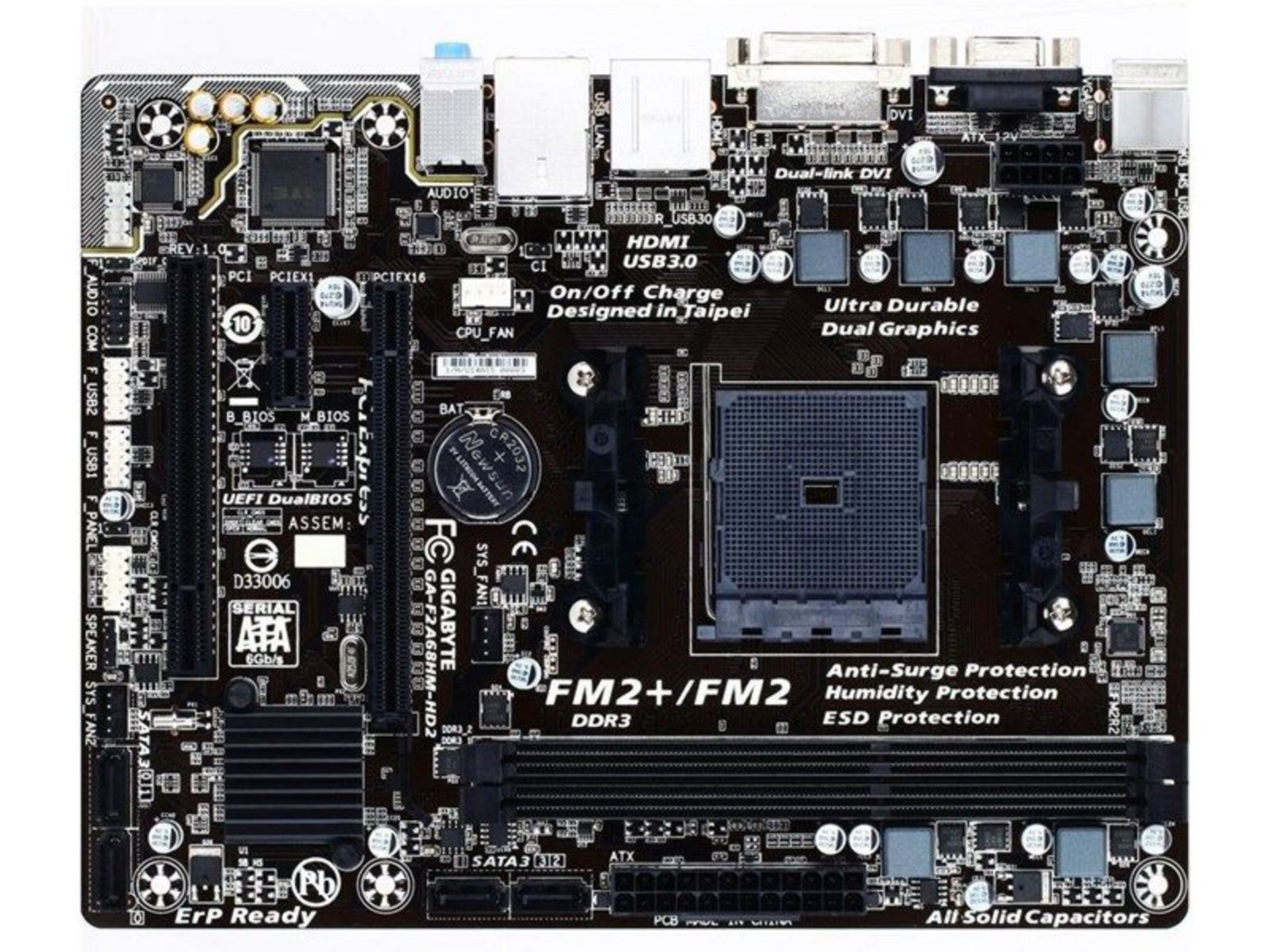 Gigabyte GA-F2A68HM-HD2 mATX Motherboard for AMD Socket FM2+ CPUs. - P1. RRP £150.00. GIGABYTE Ultra