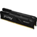 Kingston FURY Beast 32GB (2x16GB) 3200MHz DDR4 CL16 Desktop Memory Kit of 2 KF432C16BB1K2/32. -