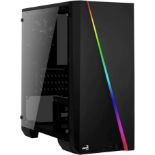 Aerocool Cylon Mini - mATX RGB PC Gaming Case, Full Tempered Glass Side Window, 13 Lighting Modes. -