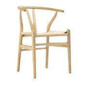 Hansel Wooden Natural Weave Wishbone Dining Chair, Natural Colour Frame. - ER20. RRP £209.99.