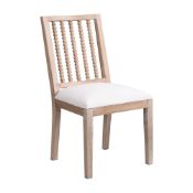 Hemingford Set of 2 Beige Fabric Bobbin Spindle Dining Chair. - ER20. RRP £319.99. Inspired by the
