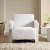 Brompton Sculptural Armchair, White Boucle. - ER20. RRP £399.99. The chair is upholstered with