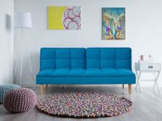 Siljan Fabric Sofa Bed Blue. - ER20. RRP £699.99. Simple, clean style combined with functionality,