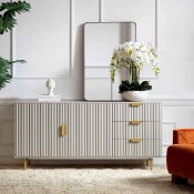 Richmond Ridged Large Sideboard, Matte Taupe. - ER30. RRP £449.99. Our Richmond extra wide sideboard