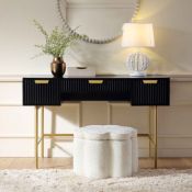 Richmond Ridged Dressing Table, Matte Black. - ER30. RRP £269.99. Thanks to its clean-lined