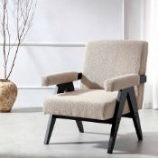 Chinnor Sand Boucle Accent Chair. - ER20. RRP £299.99. Well-cushioned in seat, back and arm and