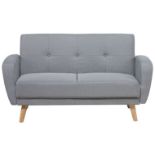 Flori 2 Seater Fabric Sofa Bed Grey. - ER20. RRP £849.99. Modern sofa in grey designed with a nod to