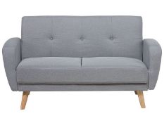 Flori 2 Seater Fabric Sofa Bed Grey. - ER20. RRP £849.99. Modern sofa in grey designed with a nod to