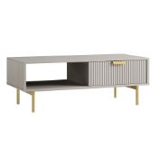 Richmond Ridged Coffee Table with Drawer, Matte Taupe. - ER20. RRP £209.99. Thanks to its clean