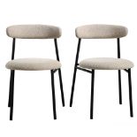 Donna Set of 6 Taupe Boucle Dining Chairs. - ER20. RRP £429.99. With slightly curved back and