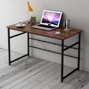 Sleek Design Computer Desk Home Office Table 100 x 50 x 72 cm , Walnut Colour. - ER30.